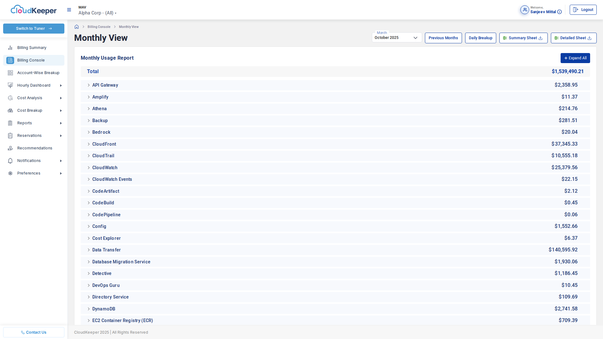 Billing Console